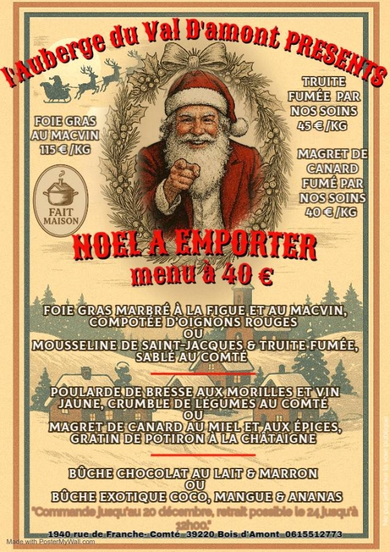 Auberge Du VAL D’Amont - restaurant BOIS-D'AMONT - restaurant Jura